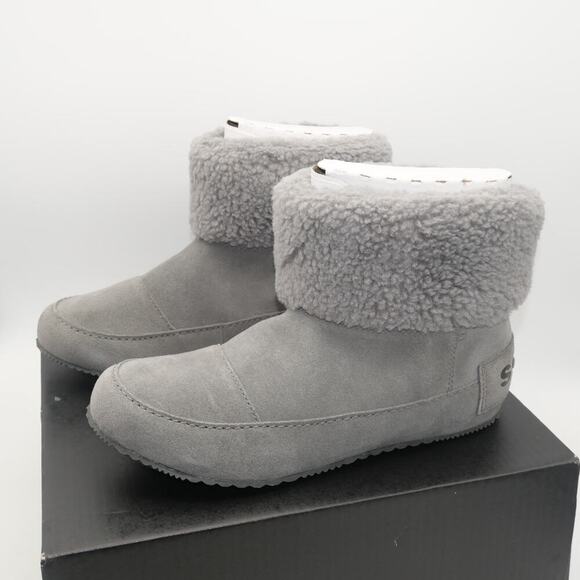 NEW Sorel Women's Size 8 Go Stumptown Bootie Quarry Gray Slippers Faux Fur - Picture 2 of 11